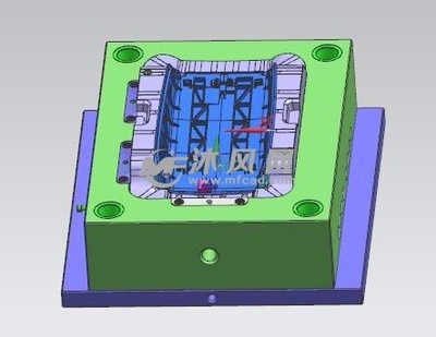 奧迪中央扶手置物盒蓋曲面分型面注塑模具